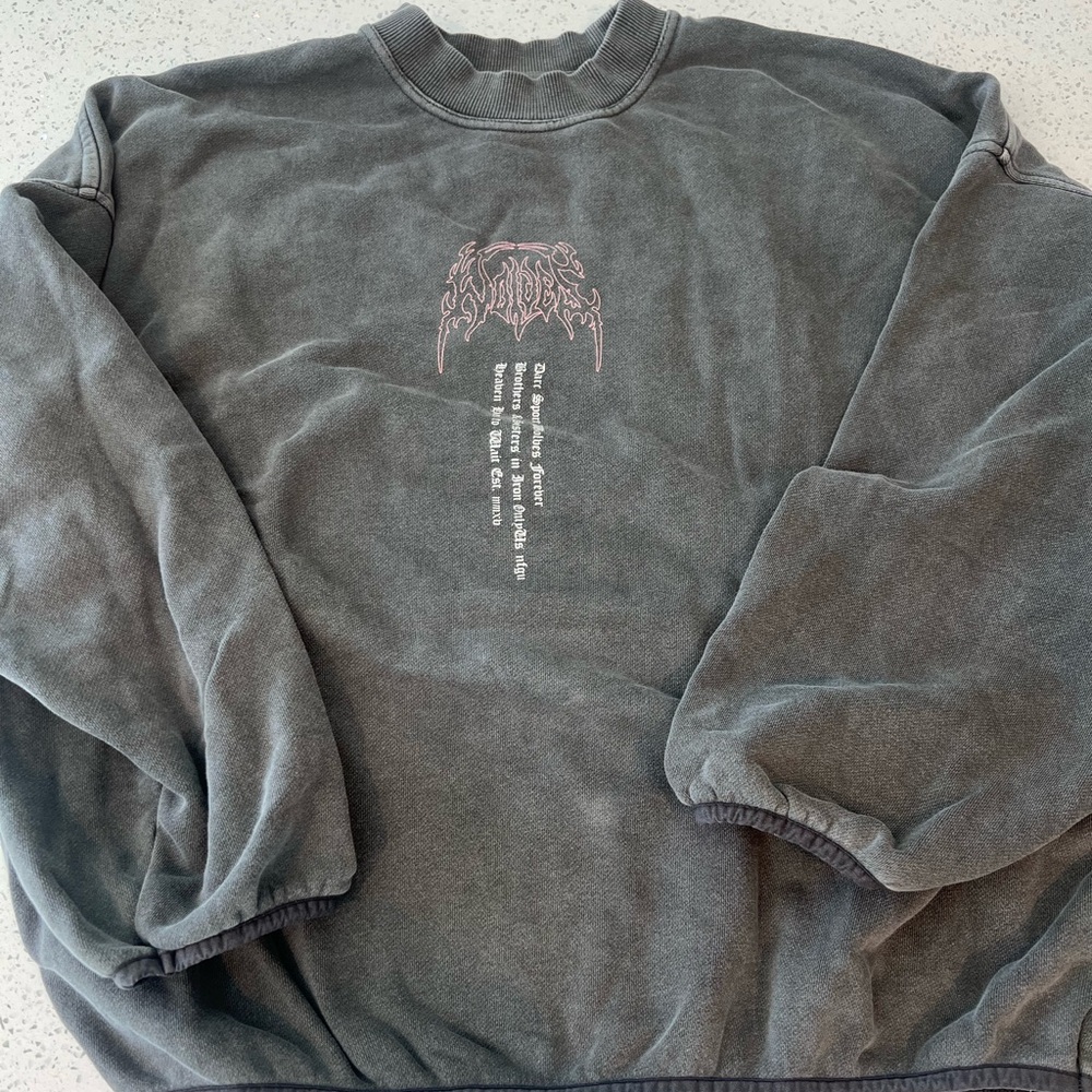 Darc Sport Black Crewneck Sweater with Pink Graphic - Picture 2 of 3